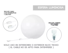 Esfera Luminosa Lampara Piso Luz 35cm Con Lampara Y Cable Oslo