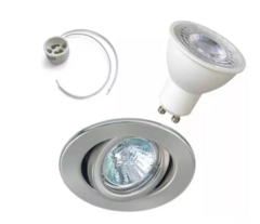 Spot Led 7w Platil Acero Dicroica Embutir Completo - comprar online