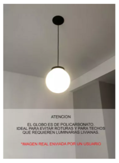 Colgante Esfera Globo Moderno Oslo Apto Led 1 Luz - comprar online