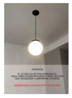 Imagen de Colgante Globo Apto Led 2 Luces Oslo