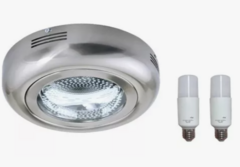 Plafon Aplique Baño Cocina Techo Incluye 2 Lampara 30w Acero - comprar online