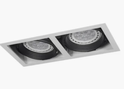 Spot Techo De Embutir 2 Luces Apto Led Gu10 Cardanico - comprar online