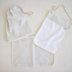SET BOLSITA DE HIGIENE RAYAS GRISES - comprar online
