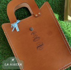 porta termo bolso canasto cuero con manija - tienda online
