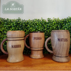Jarro chop acero inoxidable y madera 500ml