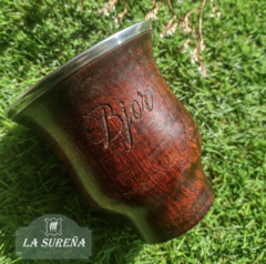 Imagen de mate de madera bocon con borde de acero inoxidable chato