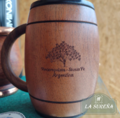 jarra chop de acero inoxidable y madera 250ml - LA SUREÑA
