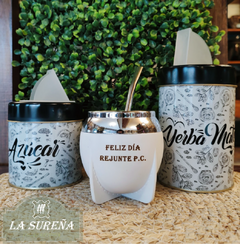 Juego de mate, bombilla con yerbero y azucarero en internet