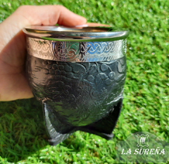 Mate imperial de calabaza con cuero y virola acero inoxidable - LA SUREÑA