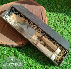juego de cubiertos anillado en caja 25 cm