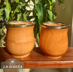 Mate de madera y virola lisa alpaca en internet