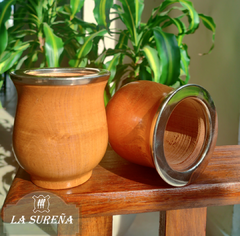 Mate de madera y virola lisa alpaca - comprar online
