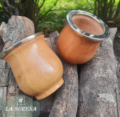 Mate de madera y virola lisa alpaca - LA SUREÑA