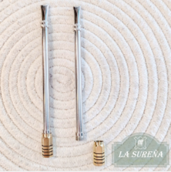 bombilla acero con detalle bronce rosca - comprar online