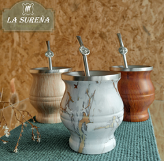 Mate de acero copa color estampado