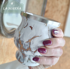 Mate de acero copa color estampado - LA SUREÑA