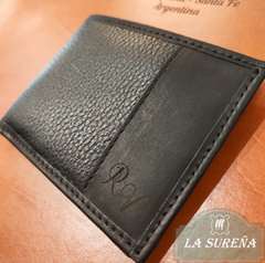 Billetera hombre cuero simple tarjetero doble interno - tienda online