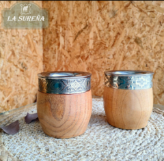 mate imperial de madera algarrobo con alpaca - LA SUREÑA