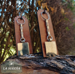 Llavero de alpaca y cuero crudo - comprar online