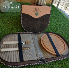 juego de asado con cierre y dije, forrado simil - tienda online