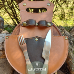 Juego de asado con cubiertos de madera y acero - comprar online