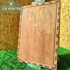 Tabla asado cuadrada madera con alpaca - LA SUREÑA