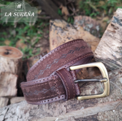 cinto combinado cuero martillado - comprar online