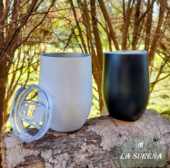 Vaso térmico mate de acero inoxidable con tapa