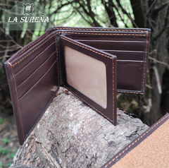 Billetera hombre cuero descarne con volante central - comprar online