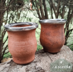 Mate madera algarrobo con virola chata acero inoxidable - tienda online