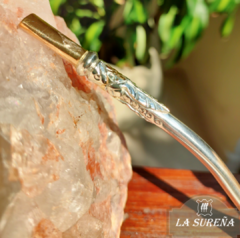 Bombilla alpaca paleta con boquilla de oro - comprar online