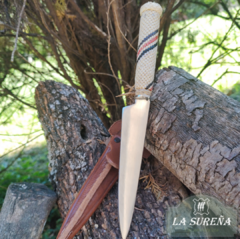 cuchillo rustico en tiento vaina cuero costura tiento 26 cm en internet