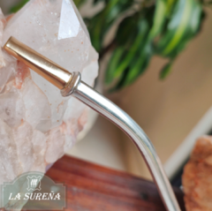 Bombilla alpaca lisa paleta con boquilla enchapado oro - tienda online