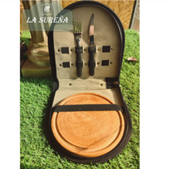 Juego de asador con cierre en simil en internet