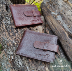 Billetera hombre cuero con rabillo y volante