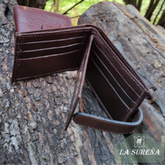 Billetera hombre cuero con rabillo y volante - tienda online