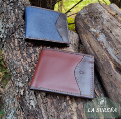 billetera hombre cuero con un volante
