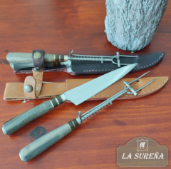 juego de asador pinza expulsora y cuchillo con vaina 27 cm - LA SUREÑA