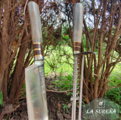 juego de asador pinza expulsora y cuchillo con vaina 27 cm - comprar online