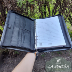 Agenda cuero vacuno con cierre 16x22 en internet