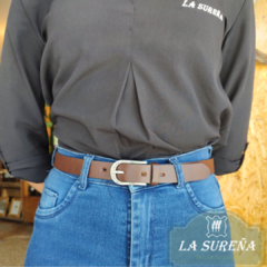cinto cuero fino 3 cm hebilla oval - tienda online