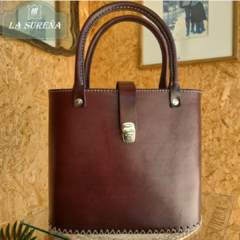 bolso cuero porta termo canasta