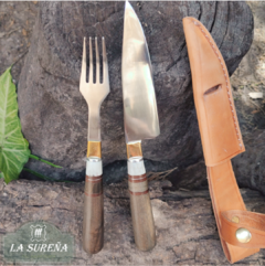 juego de cubiertos en vaina cabo combinado 24 cm