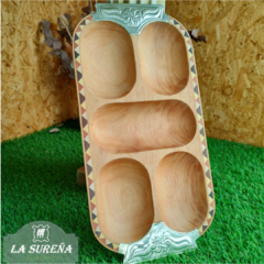 Batea tabla copetin x5 divisiones con alpaca