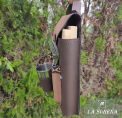 Juego de asado doble en simil con solapa y vasos - LA SUREÑA