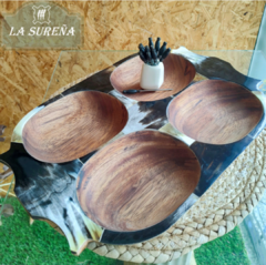 Bandeja tabla tipo batea de madera y asta - tienda online