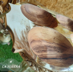 Bandeja tabla tipo batea de madera y asta - LA SUREÑA