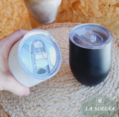 Vaso térmico mate de acero inoxidable con tapa - comprar online