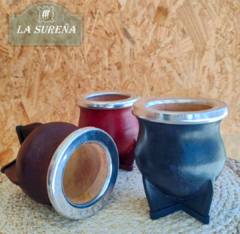 mate de madera algarrobo forrado cuero virola aluminio en internet