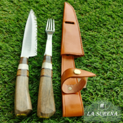 Juego asador parrillero combinado grande 34 cm en internet